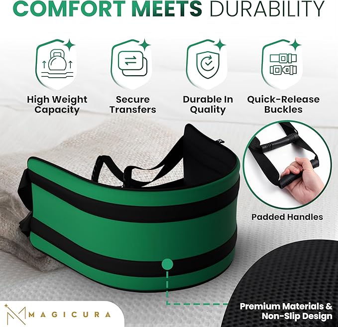 Transfer Sling 300lbs Lift Transfer Chair Elderly Gait Belts for Seniors Disabled Patient Transfer Lifting Strap Home Care Device Lift Sling Mobility Aid Belt Non Slip Bedridden Injured