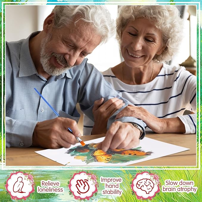 24 Pcs Dementia Products for Elderly Alzheimers Activities for Adults Seniors Reusable Water Painting Supplies with 1 Painting Brush Water Doodle Coloring Drawing Gifts Set(Farm Animals)