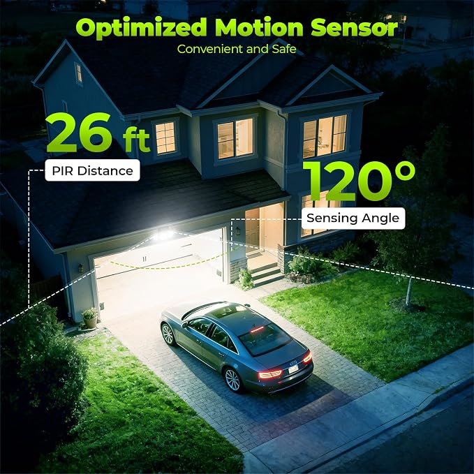 6000mAh Solar Motion Sensor Outdoor Lights with 3 Modes | IP65 Waterproof, 3-Head 270° Wide Angle Remote Control Outside Security Wall Light For Garden, Patio, Garage, Lawn and Yard