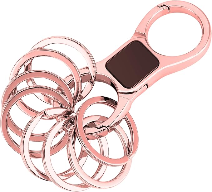 DAYGOS Key Chain, Quick Release Car Keychain with 8 Key Rings for Men | Heavy Duty, Easy Detachable Keychains Organizer, Portable Multi Key Ring Clip with Spring Hooks