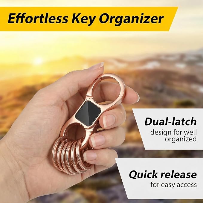 DAYGOS Key Chain, Quick Release Car Keychain with 8 Key Rings for Men | Heavy Duty, Easy Detachable Keychains Organizer, Portable Multi Key Ring Clip with Spring Hooks