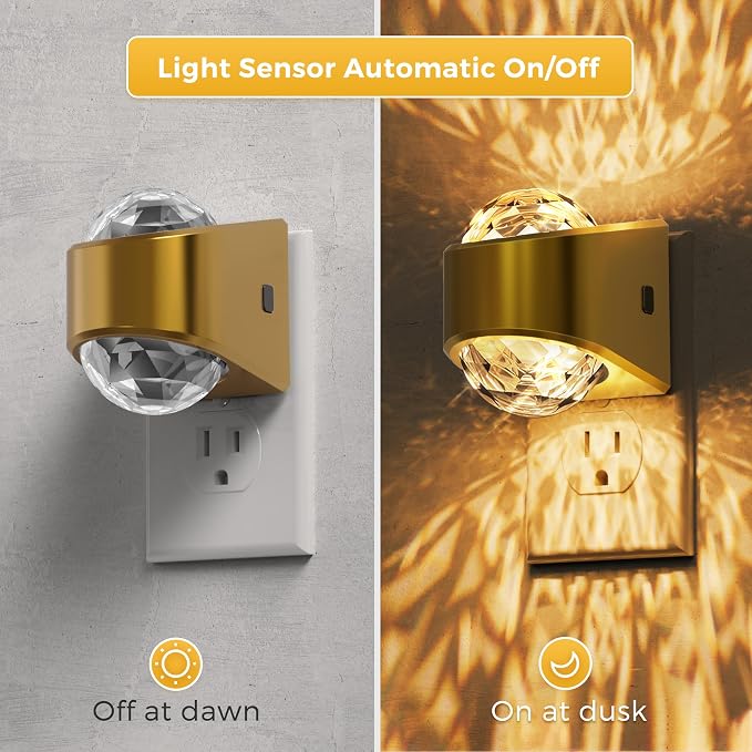 L LOHAS LED Projector Night Light,Night Lights Plug into Wall | Plug in Night Light with Dusk to Dawn Sensor,3000K Soft White,Projector Nightlight for Bathroom Bedroom Hallway
