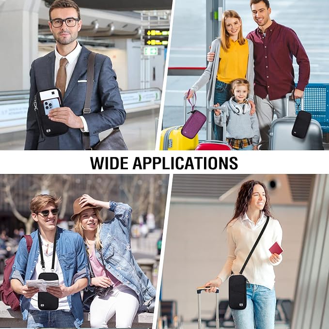 BKNOOU Passport Holder Family Rfid Blocking Travel Document Organizer,Travel Passport Wallet Waterproof Multiple Passport Holder for Traveling,Passport Organizer for Men Women