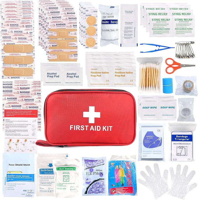 First Aid Kit for Home Car Travel 194 PCS Small Emergency Kit for Outdoors
