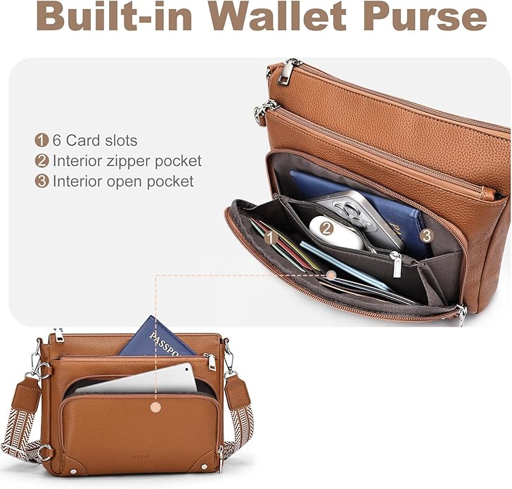 Anti-Theft Crossbody Purse for Women Travel Shoulder Bag
