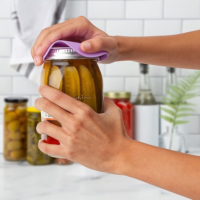 Jar Opener (4PK) - Rubber Jar Gripper for Weak Hands - Bottle Opener for Arthritic Hands - Jar/Lid Opener Gripper Pad - Non Tear - Coaster - Trivet