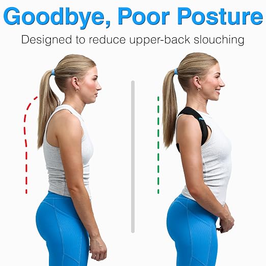 Posture Corrector for Women and Men, Adjustable Back & Shoulder Brace | Tech neck & neck hump corrector, discreet posture vest under clothes, adjustable straight back support for daily use.