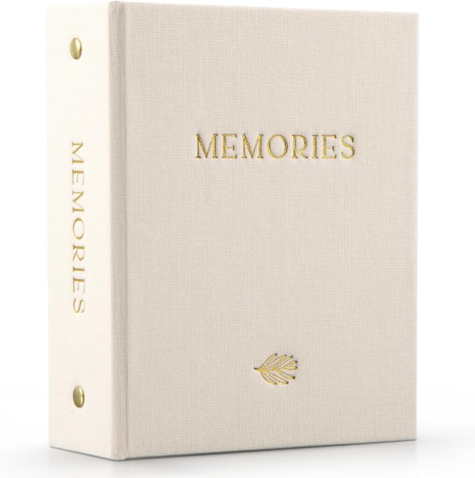 Beautiful Linen Photo Album For 4x6 Photos - Safely Holds Up To 100 Pictures of Unique Memories - The Perfect Large Photo Book To Store All Pictures of Treasured Family, Baby or Wedding Moments