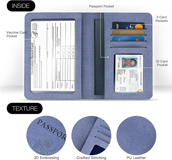 Passport Holder, Passport Wallet For Women (Purple)