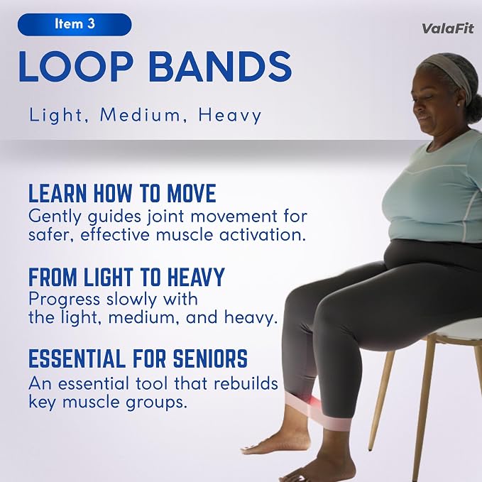 [All-in-One Kit] Chair Yoga for Seniors Over 60: 71 Large Print Exercise Cards with Video + 4 Resistance Bands for Mobility, Balance & Strength | Gift for Mom & Dad