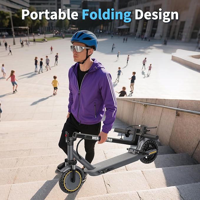 Electric Scooter, 10"/8.5" Solid Tire, 500W/350W Powerful Motor & 19/22 MPH Top Speed, 28/25/22/16 Miles Long Range, Folding E Scooter with Dual Braking for Teens and Adults