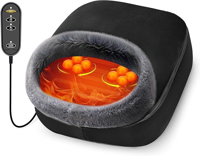 CooCoCo Shiatsu Foot Massager with Heat - Christmas Gifts for Men, Kneading Feet Massager Machine Cushion or Foot Warmer, Massagers for Back and Foot Relief