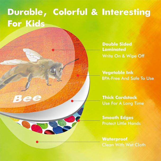 Hebayy Realistic Animal Matching Game, 50 PCS Round Animal Memory Matching Cards for Toddlers 25 Pairs Real Animal Memory Cards Educational Toys for Preschool Boys & Girls 4 5 6 Years Old