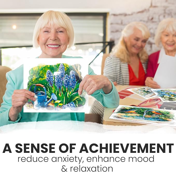 QUOKKA Reusable Water Painting Dementia Activities for Seniors – Alzheimer’s Products for Elderly – Water Doodle Set Vibrant Blooms – Activity Kits for Dementia Patients – Crafts Gift for Seniors