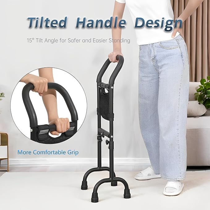 Stand Assist(Black)-Mobility Standing Aid Rail for Couch, Chair, Bedside, Toilet. Assistance Handle for People with Limited Mobility. Safety Grab Bar for Standing, Walking, Up and Down The Stairs