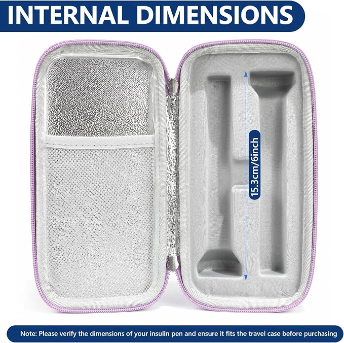 Portable Insulated Cooler Travel Case Fits 2 Zepbound Injector Pens, Tirzepatide Travel Case TSA Approved with 2PCS Reusable Ice Packs, EVA Medicine Organizer for Daily Use (Black,Big)