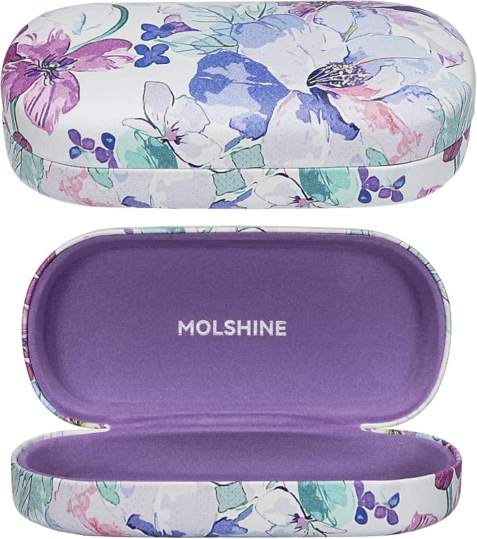 molshine Hard Shell Sunglasses Case,Classic Large Glasses Case for Women Men,Sunglass Eyeglasses