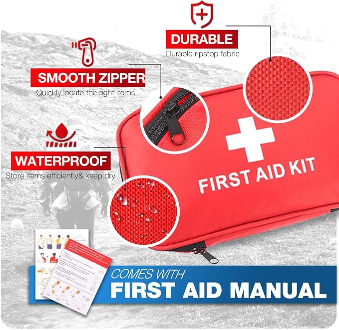 First Aid Kit for Home Car Travel 194 PCS Small Emergency Kit for Outdoors