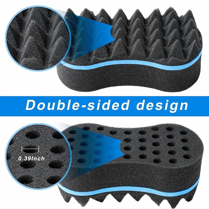 3Pcs Hair Styling Set for All - Curl Brush, Twist Sponge for Textured Hair with Metal Pick