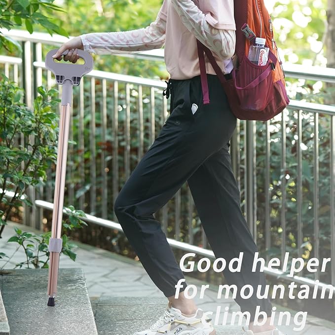 Cane with Seat 2-in-1 Portable Walking Stick with Seat for Men & Women Folding Lightweight Sturdy Tripod Cane Foldable Stool Mobility Aid Crutch Chair with Travel Bag for Elderly, Seniors & Handicap