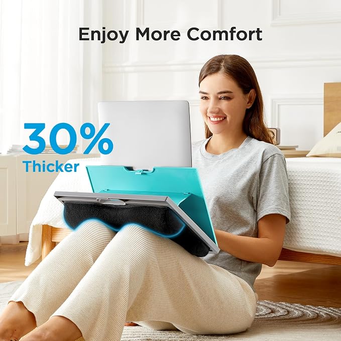HUANUO Adjustable Lap Desk - with 8 Adjustable Angles & Dual Cushions Laptop Stand for Car Laptop Desk, Work Table, Lap Writing Board & Drawing Desk on Sofa or Bed, HNLD2TB | Dual-cushion base, carry handle, 30% thicker for durability, wider anti-slip ...