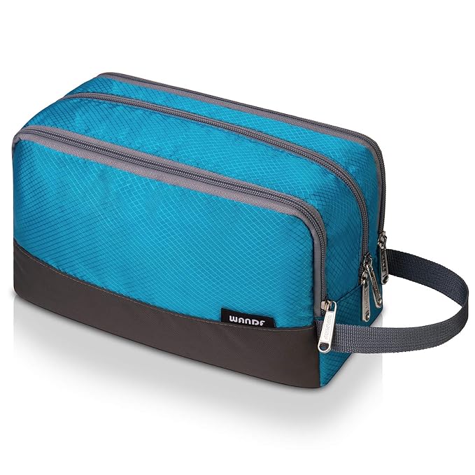 WANDF Travel Toiletry Bag for Men, Small Dopp Kit for Toiletries | Water-Resistant Fabric, Travel Bag for Toiletries, Compact Storage, Shaving Accessories, Weekend Trips