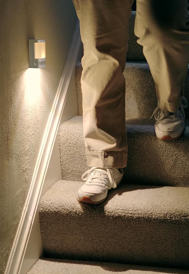 Xodus Battery Operated LED Deck & Stair Light, Motion Sensor, White, 3 Pack | Illuminates steps for safer nighttime footing, motion-activated, weatherproof, indoor or outdoor use, low glow mode, timer