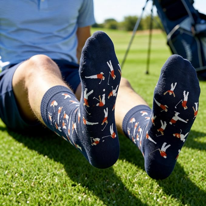 Homsolver Golf Socks for Men - Funny Gift for Dad, Golf Accessories for Men, Novelty Birthday Gifts for Golfers, Angry Golfing Apparel, Size 8-12