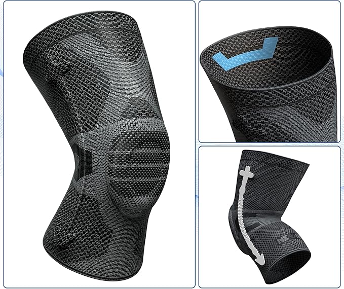 NEENCA Professional Knee Brace for Pain Relief, Medical Knee Compression Sleeve, Knee Support with Horizontal Knit Tech for Meniscus Tear, ACL, Arthritis, Joint Pain, Runner, Workout