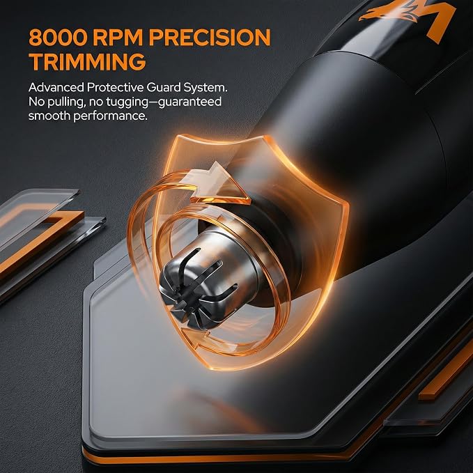 Nose Hair Trimmer for Men & Women – Powerful 8000 RPM Motor, Wet/Dry Use, Electric Nose & Ear Hair Clipper with Travel Lock, USB Rechargeable, Portable Grooming Tool