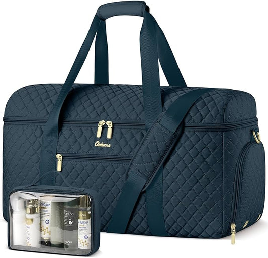 Travel Bags for Women Wide Open Large weekender Duffle Bag with Shoe Compartment Overnight Hospital Bag For Women Labor Delivery Carry on Bag Personal Item Travel Bag with Wet Pocket Peacock Blue
