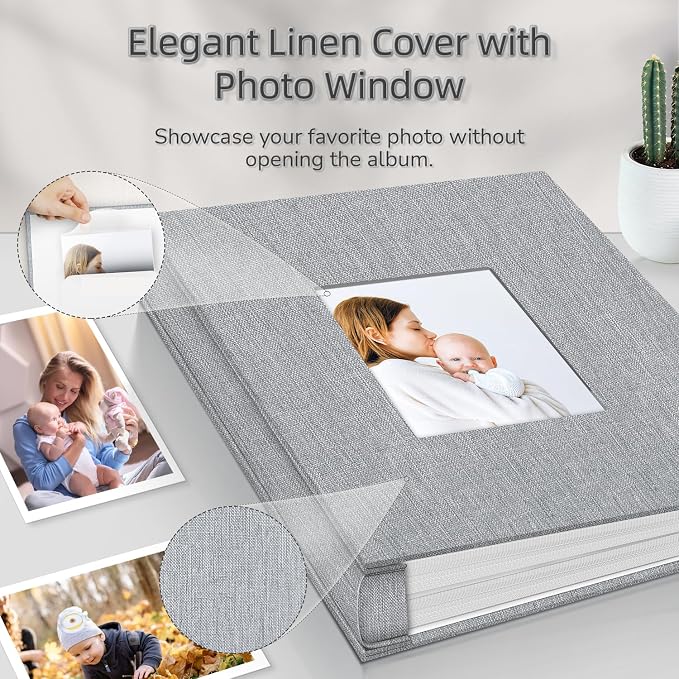 popotop Photo Album 4x6-600 Photos Photo Books with 600 Horizontal and Vertical Pockets,Linen Cover Albums for Family Wedding Anniversary Baby Vacation Pictures