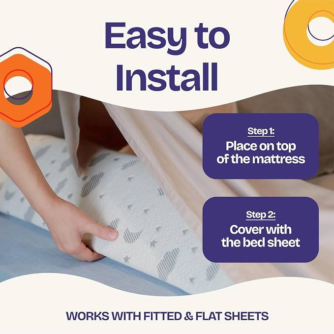 ComfyBumpy Bed Bumper for Toddlers 52" x 5" – Foam Rail Guard with Non-Slip Stability | Safer & More Secure Convex Design | Fits Twin, Full, Queen & King Mattresses