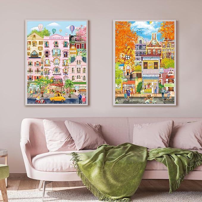 Romantic Street Scene Jigsaw Puzzles for Adults 1000 Pieces, Interlock Perfectly No Dust, Impossible Difficult Hard Fun 1000 Piece Jigsaw Puzzles for Adults-1:1 Poster