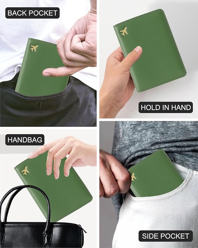 Passport Holder for Travel, RFID Blocking Waterproof PU Leather Travel Passport Cover Case Wallet
