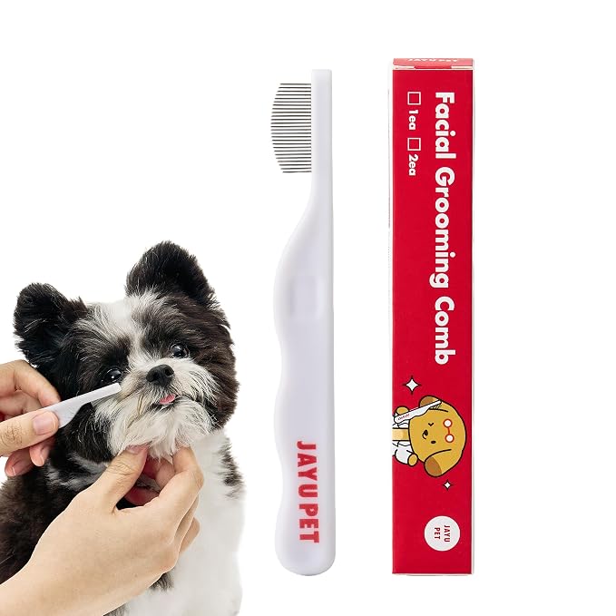 JAYU PET Facial Grooming Comb | Dog Eye Combs, Stress-free Eye Gunk Remover for Dogs & Cats, Pet Facial Brush, Cat Grooming Kit