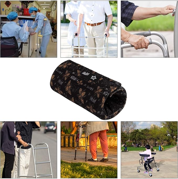 Universal Walker Hand Grip Padded Covers Non-Slip Cushion Foam for Folding Wheelchair Rollator Crutch Handle Pads 2-Pack