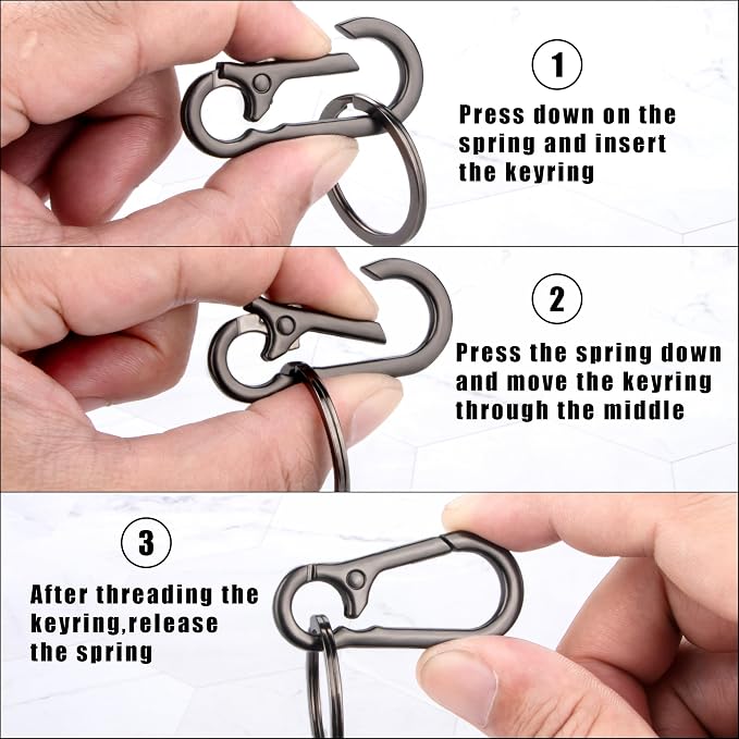 Wikavanli Metal Keychains Keyring Key Chain Ring Clip Holder Organizer for Home Car Keys Key Finder Women Men