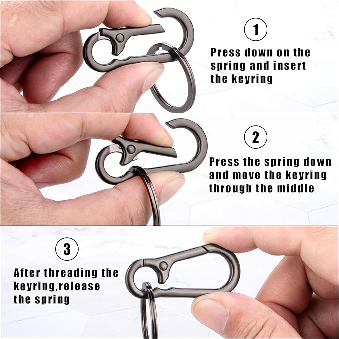 Wikavanli Metal Keychains Keyring Key Chain Ring Clip Holder Organizer for Home Car Keys Key Finder Women Men