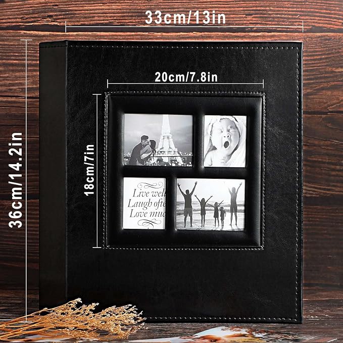 Ywlake Photo Album 4x6 1000 Pockets Photos, Extra Large Capacity Family Wedding Picture Albums Holds 1000 Horizontal Vertical Photos Black