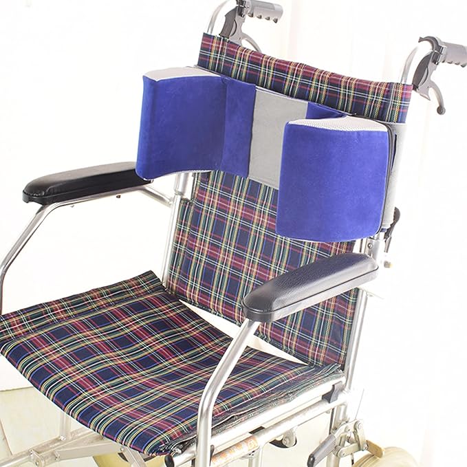 Wheelchair Lateral Support Cushion, Blue, Modern Style, Pillow Back, Flannel Material, Adjustable Size, Indoor Use