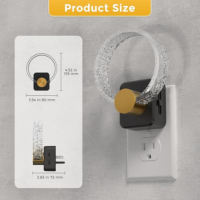 L LOHAS LED Night Lights Plug into Wall, Plug in Night Light with Light Sensor, 3000K Soft White, 0-100LM Brightness Adjustable, Acrylic Nightlight for Bathroom Bedroom Hallway