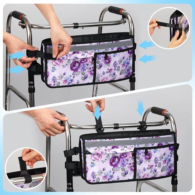 Walker Basket, Walker Accessories - Walker Tray, and Storage Bag for Folding & Rolling Walkers – Ideal for Seniors