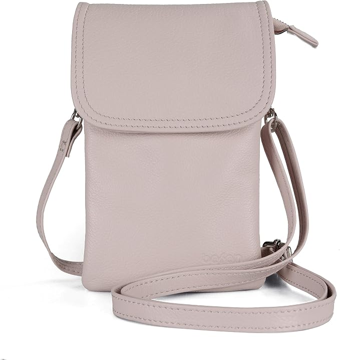 befen Genuine Leather Small Crossbody Bags for Women Cell Phone Travel Bag | Soft Real Leather, Adjustable Shoulder Strap, Card Slots, Compact Size, Daily Travel Shopping Outing Use, Phone Purse