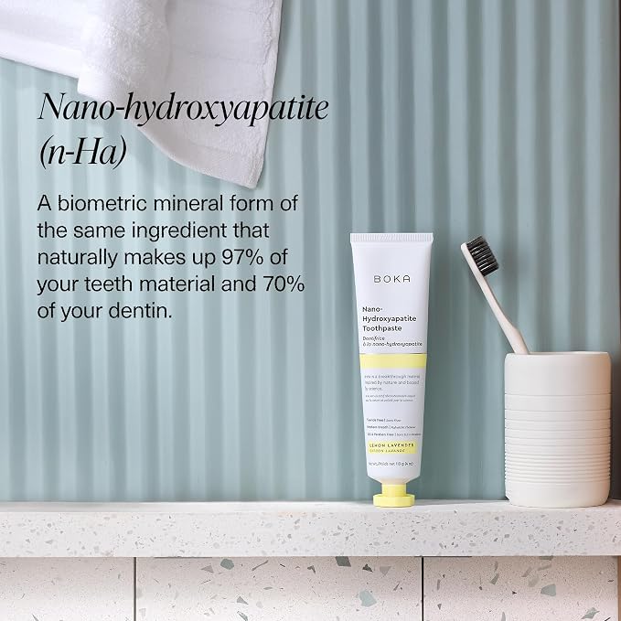 Boka Fluoride Free Toothpaste, Nano Hydroxyapatite Toothpaste, Appropriate for Sensitive Teeth - for Adult Oral Care - Lemon Lavender Flavor, 4 Fl Oz 3Pk