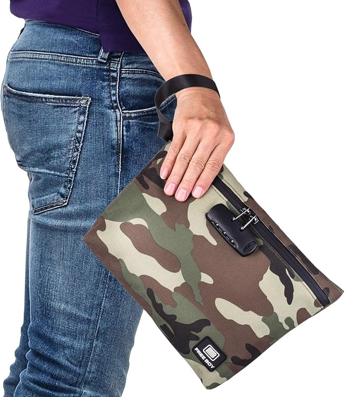 Free Boy Smell Proof Bags 11.8"x8.6"Durable Odor Proof Stash Bag with Combination Lock,Smell Odor Case Container