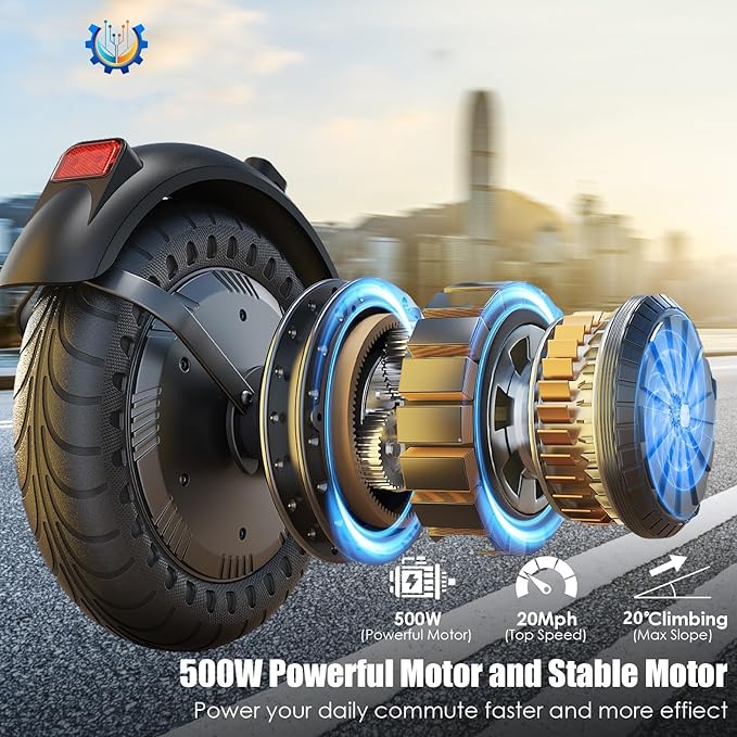 Caroma Electric Scooter with Seat Option,500/350W Motor Up to 25/20 Miles Range & 25/20 MPH Speed,9" Tires,Adjustable Electric Scooter for Adults,Foldable Commuting