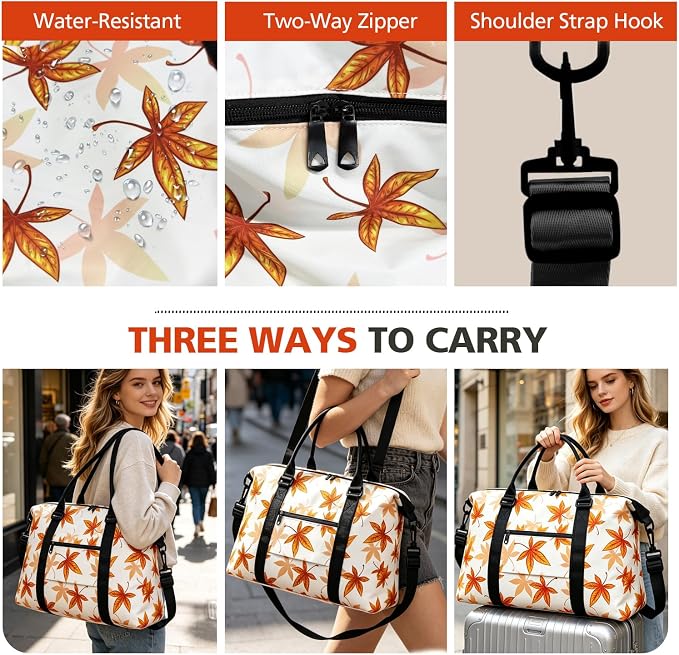 TOPBAG Travel Duffle Bag, Waterproof Weekender Carry On Tote Bags for Women, Sport Gym Bag for Men, Hospital Bag for Labor and Delivery, Overnight Luggage Bag with Trolley Sleeve Coral