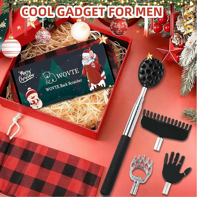 WOVTE Back Scratcher Stocking Stuffers for Men Women Adults