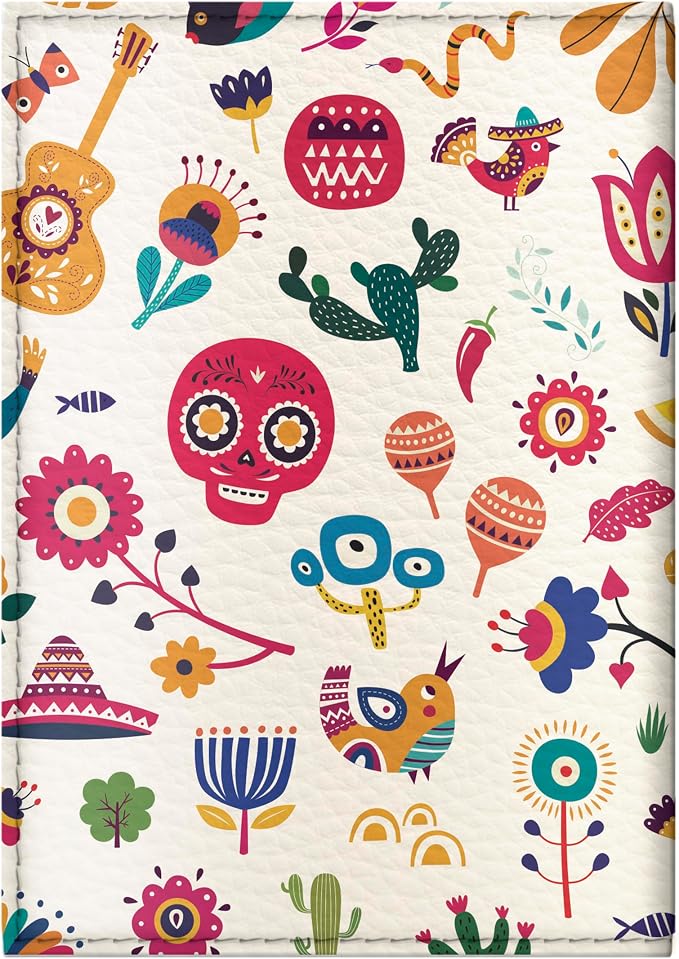 Passport Cover for Kids, Women and Men, Cute Travel Passport Holder (Mexico Pattern)